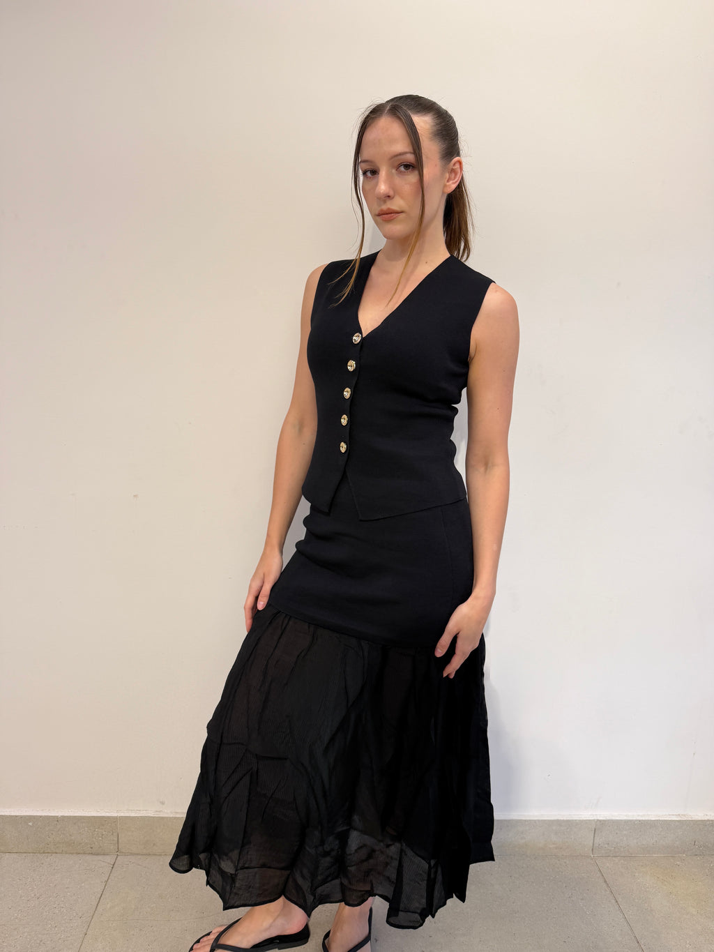 Vest and Maxi Skirt Set
