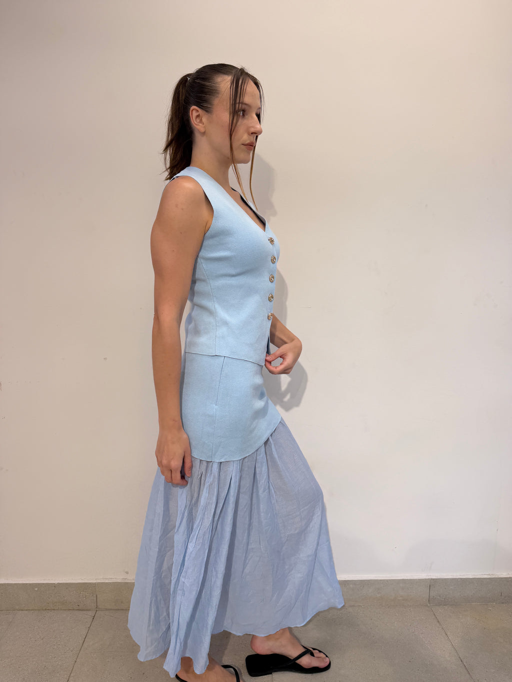 Vest and Maxi Skirt Set