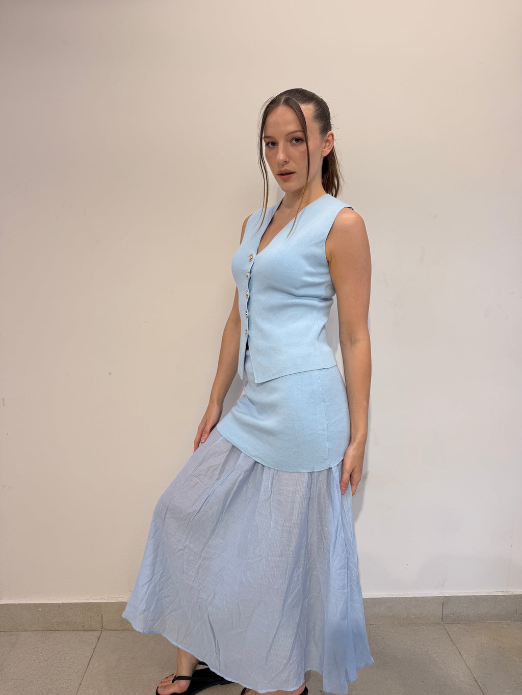 Vest and Maxi Skirt Set
