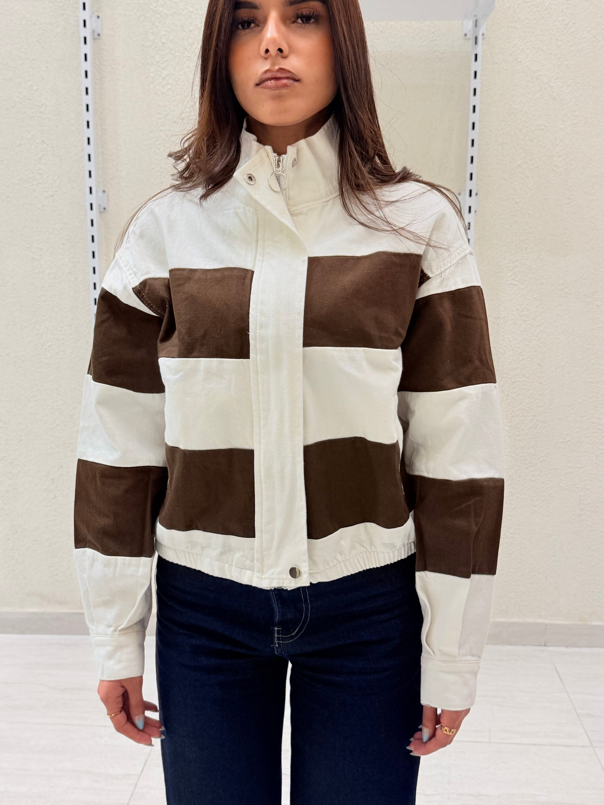 STRIPED DENIM JACKET