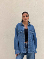 Denim long jacket
