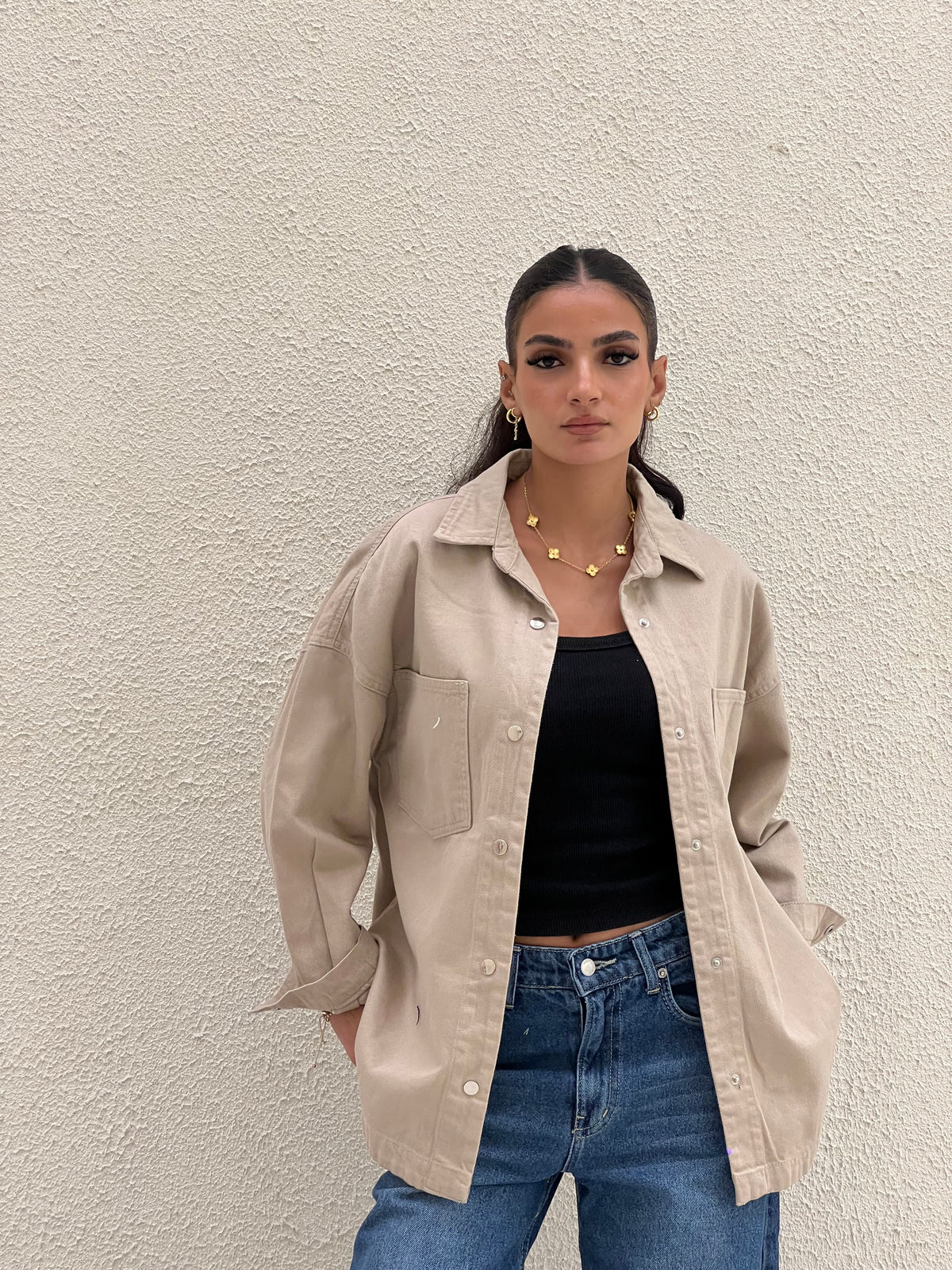 Denim long jacket