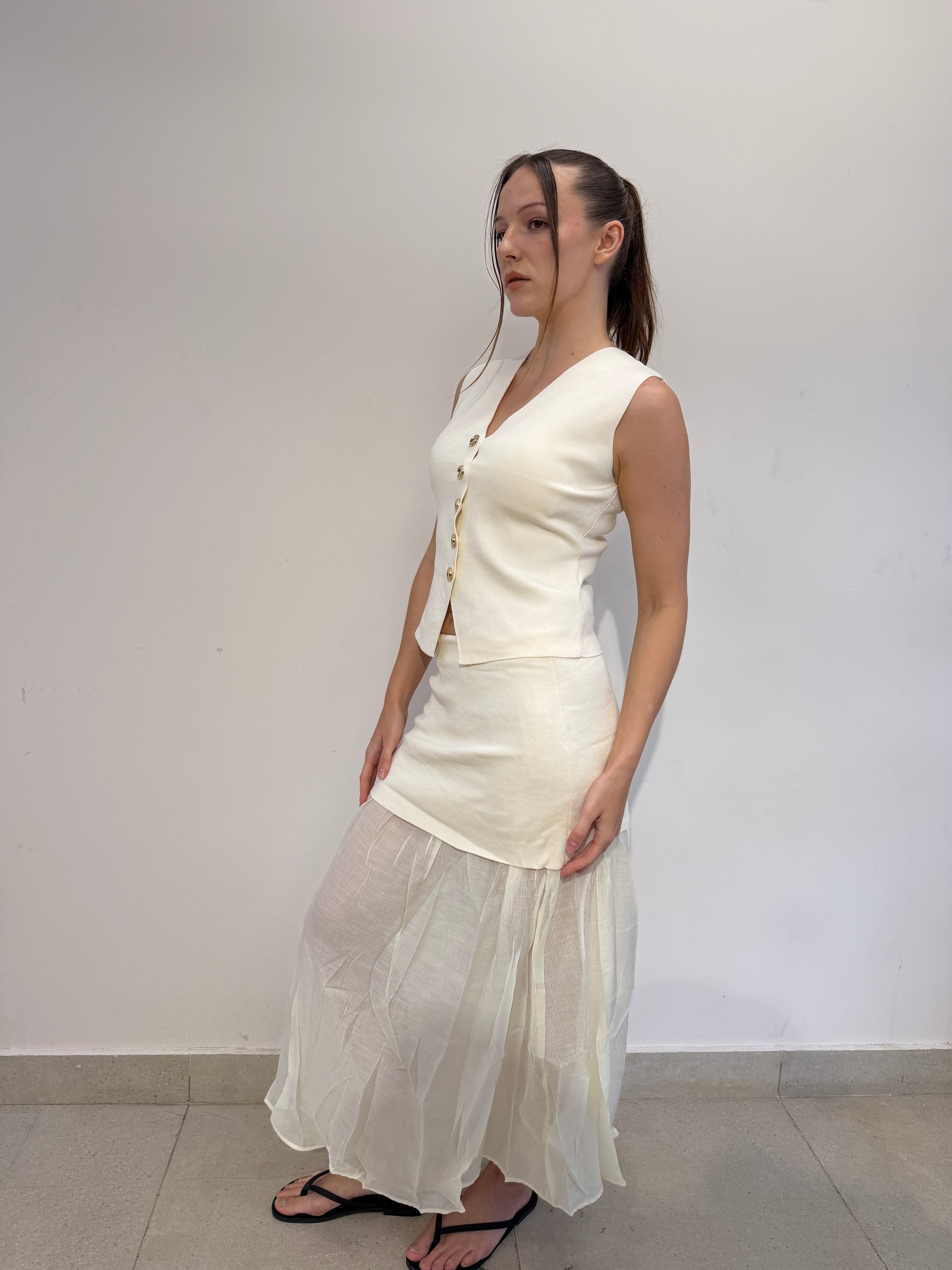 Vest and Maxi Skirt Set
