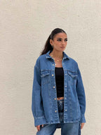 Denim long jacket