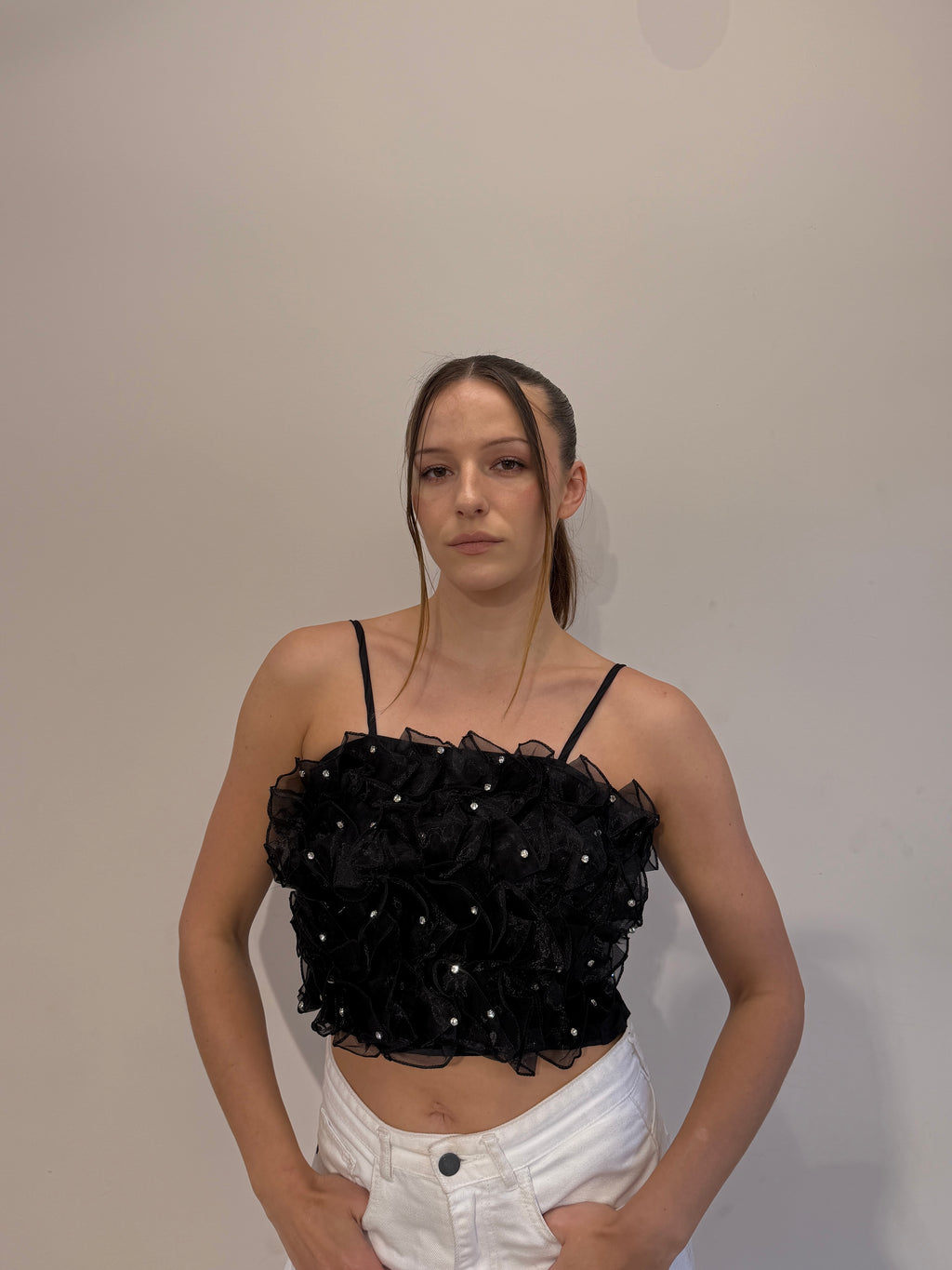 Stud Cropped Top