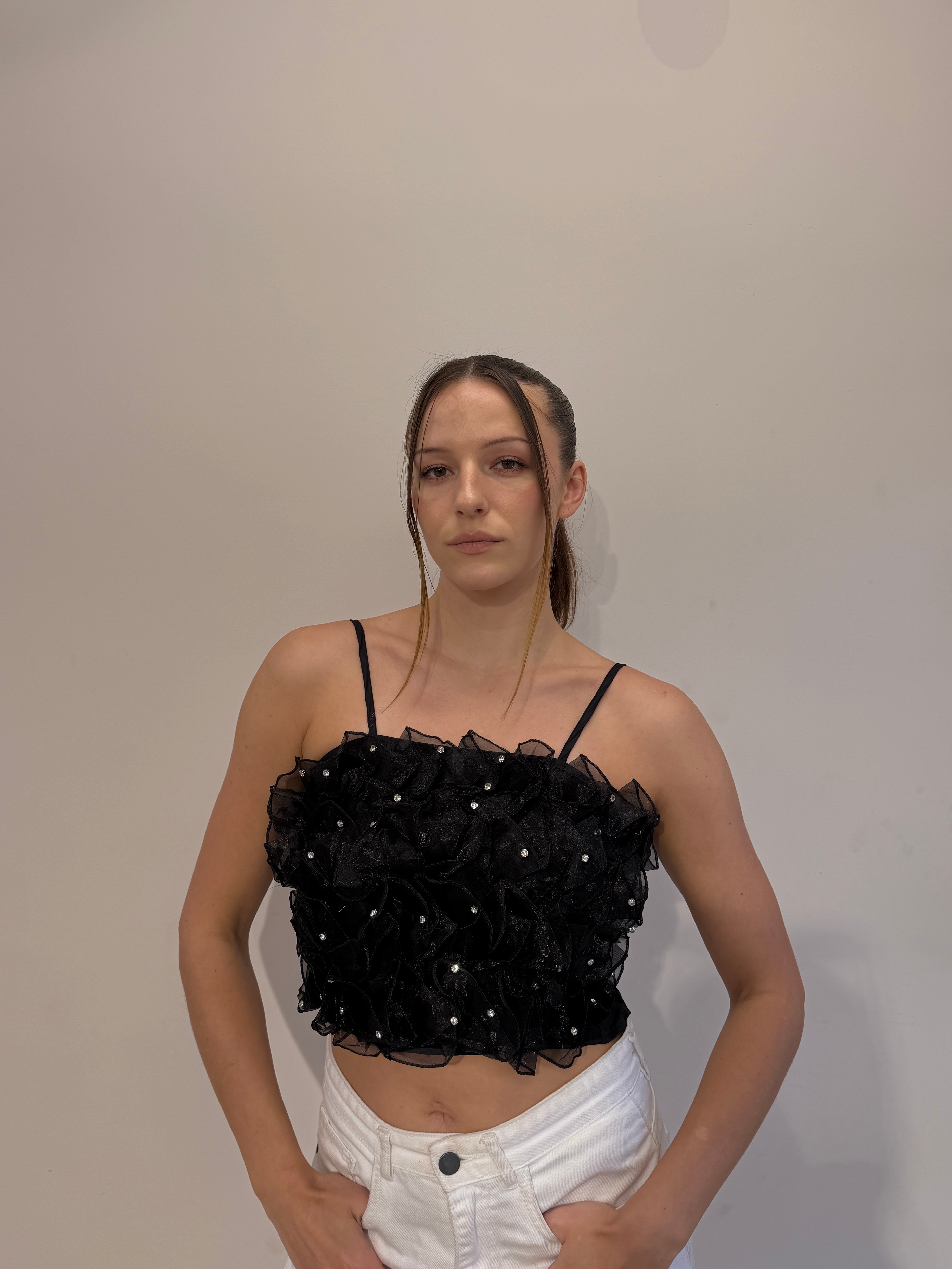 Stud Cropped Top