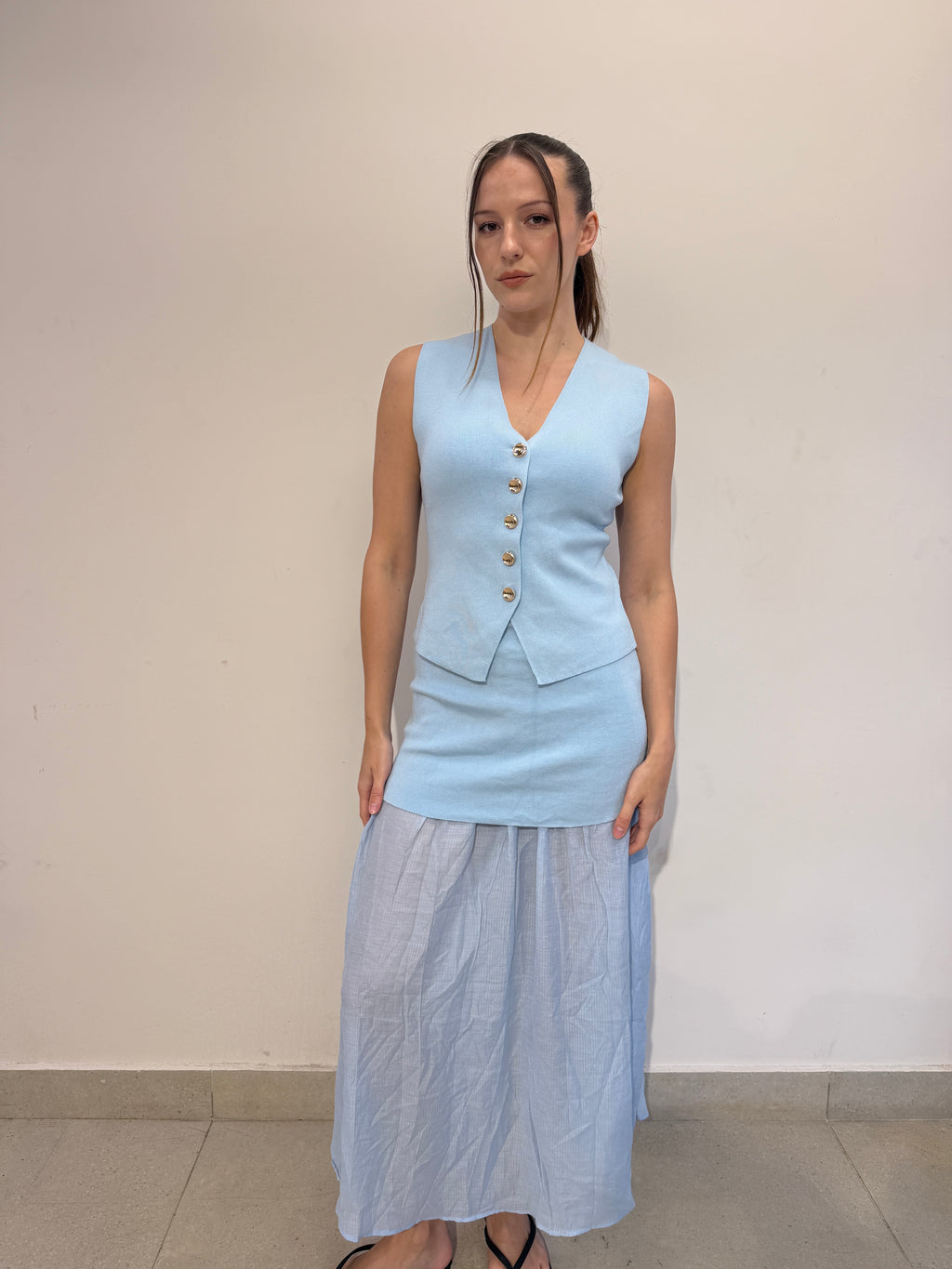 Vest and Maxi Skirt Set