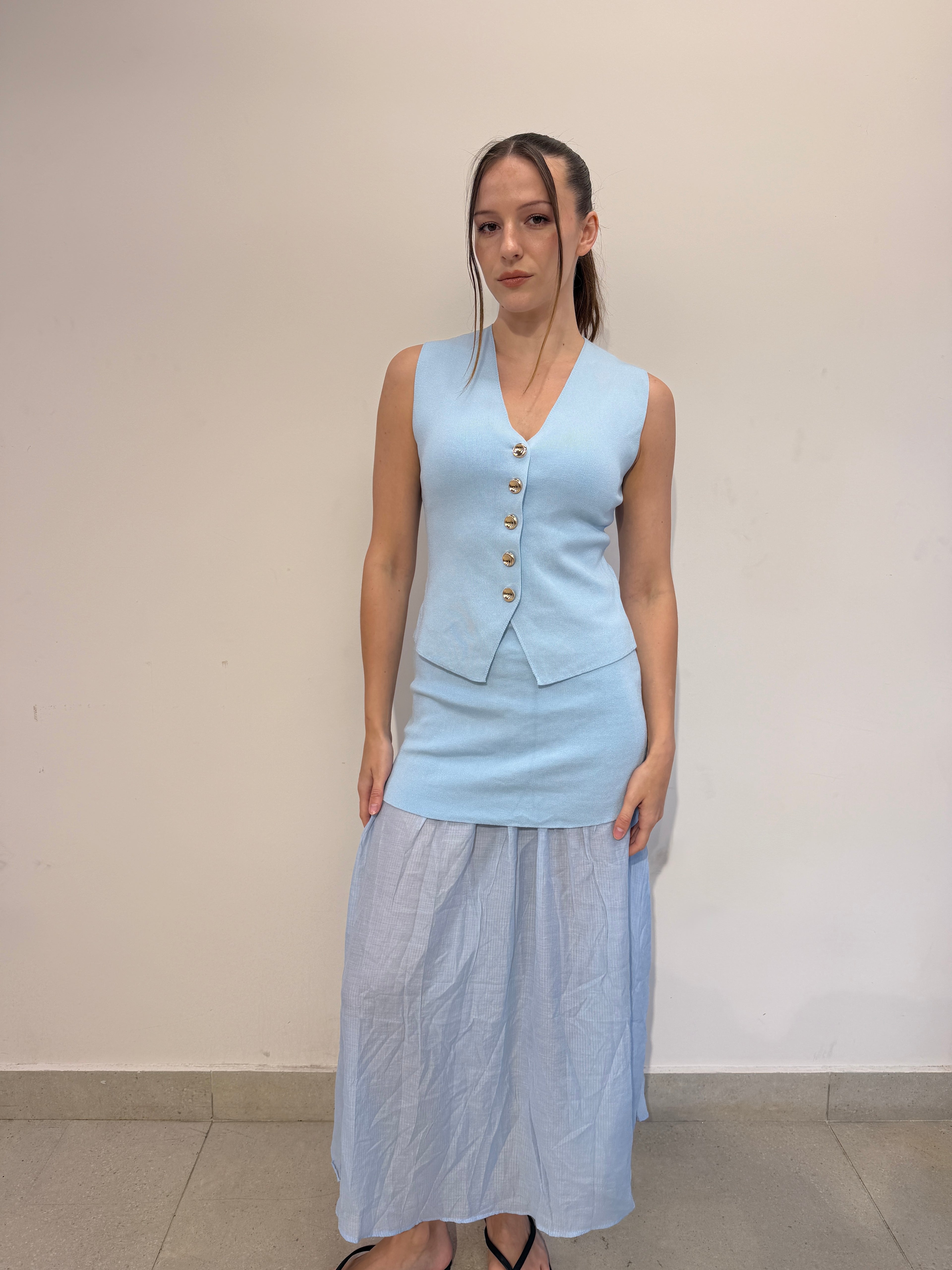 Vest and Maxi Skirt Set