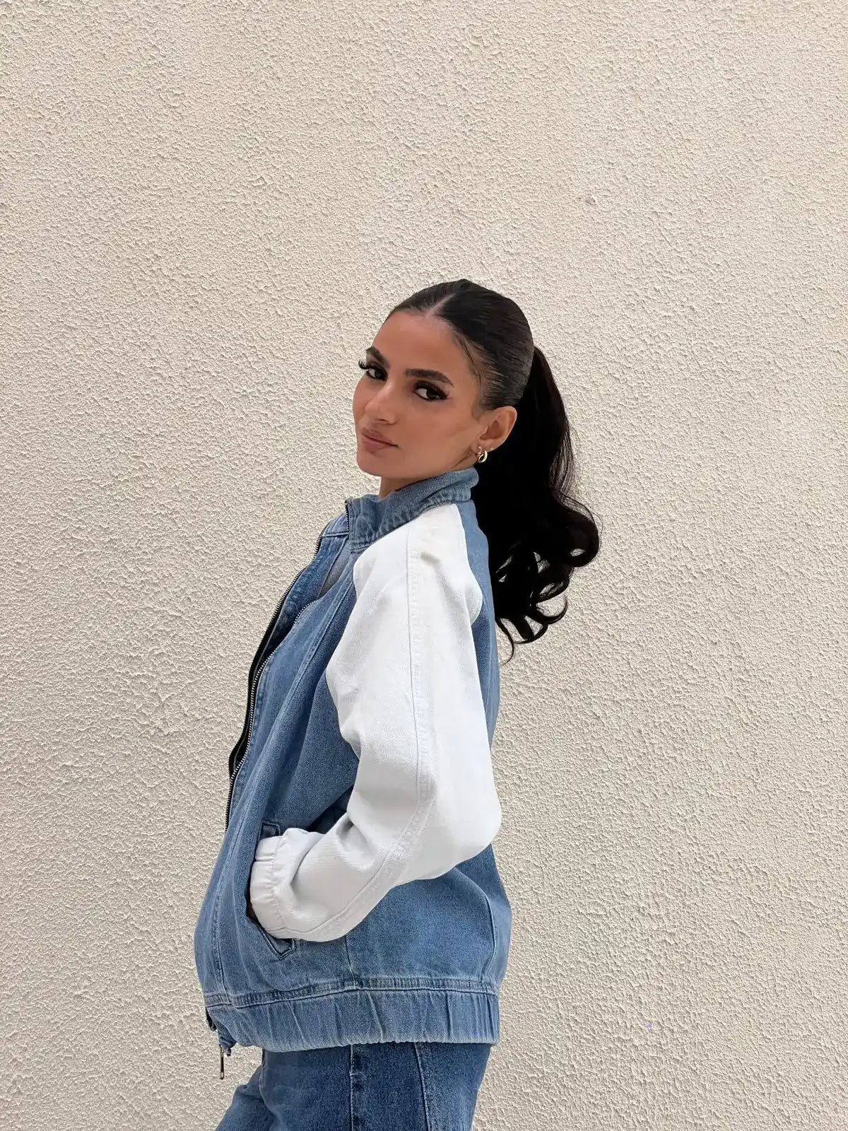 white lined jacket