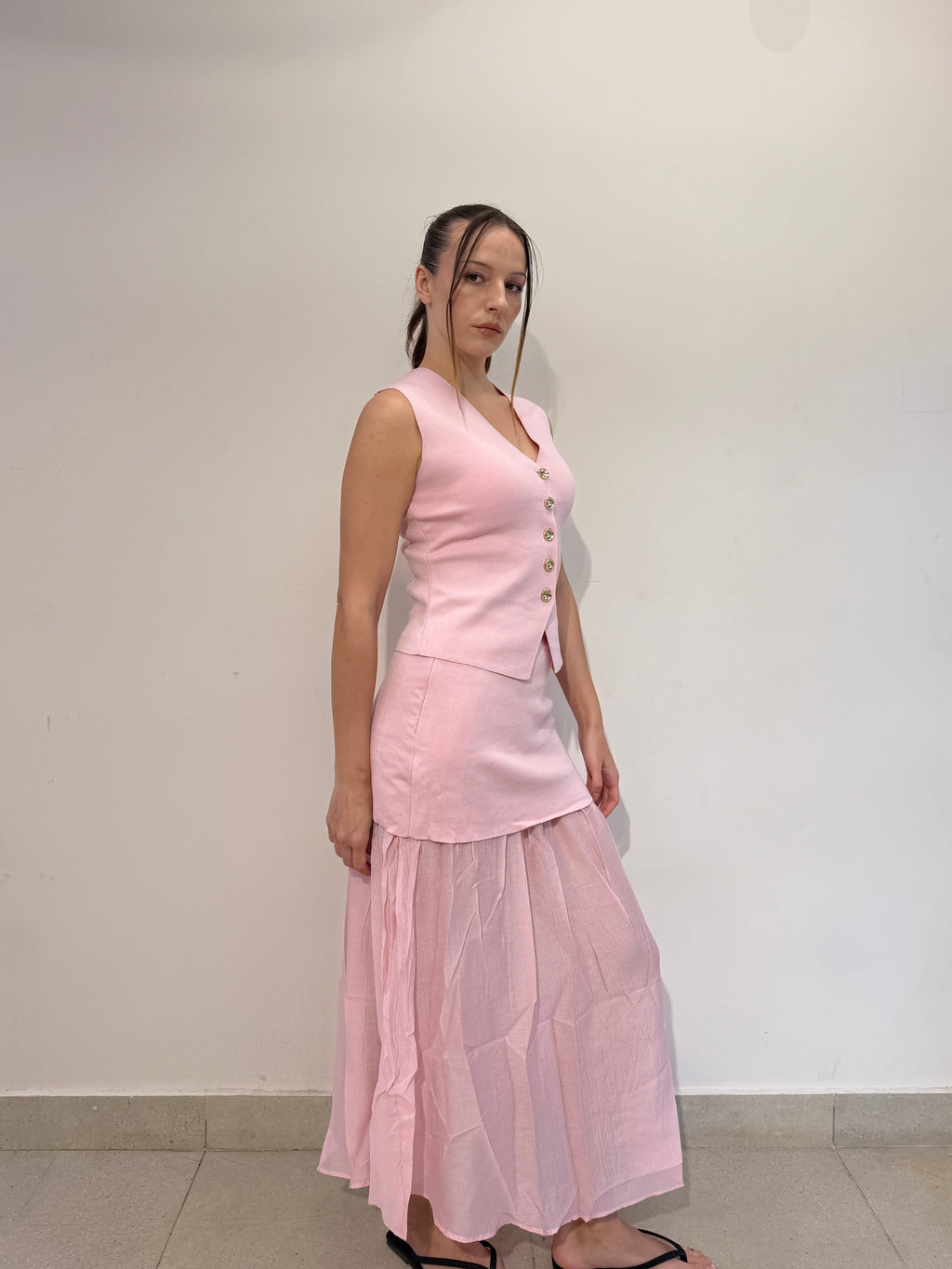 Vest and Maxi Skirt Set