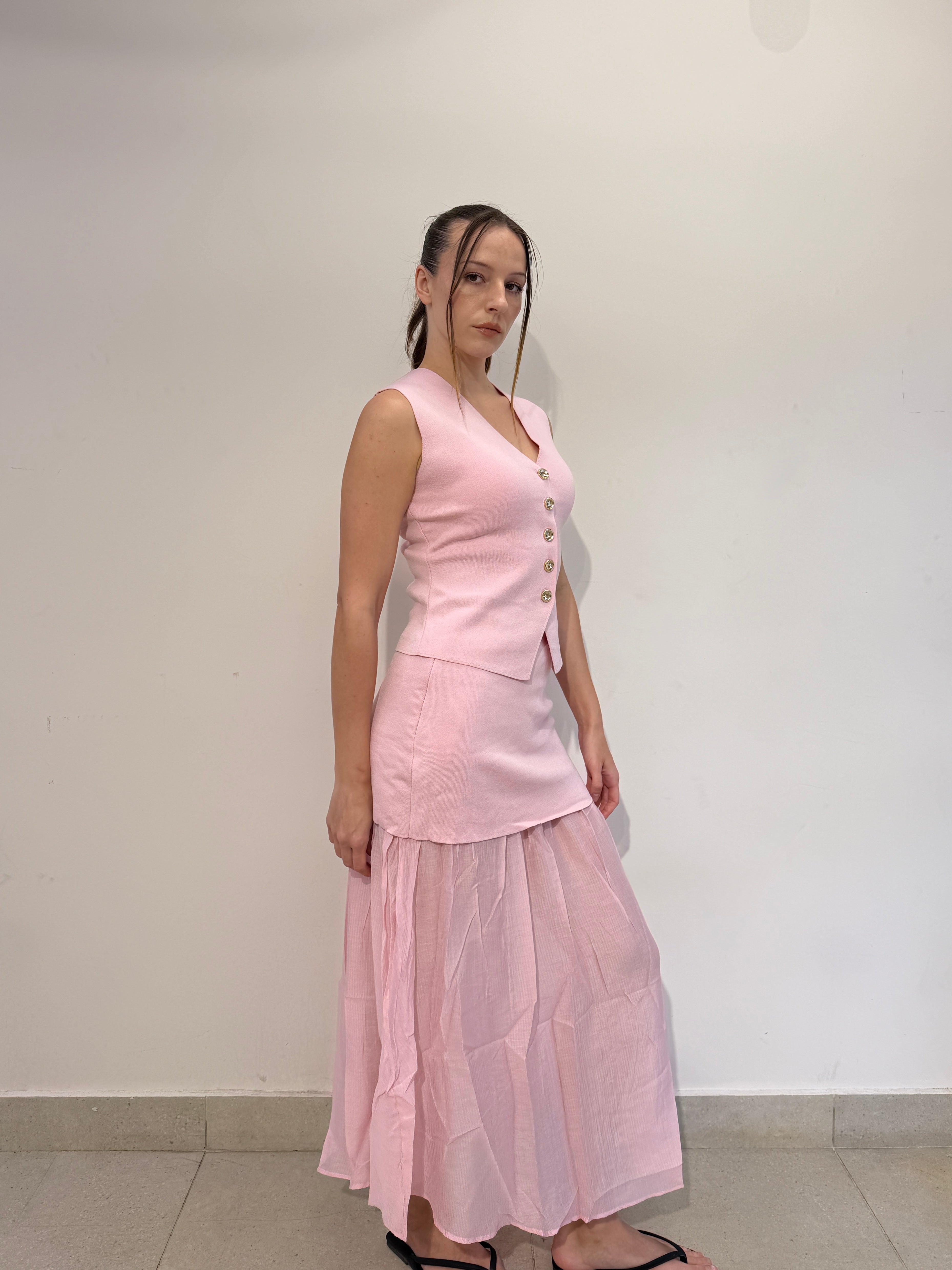 Vest and Maxi Skirt Set
