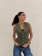 COLORED DENIM VEST