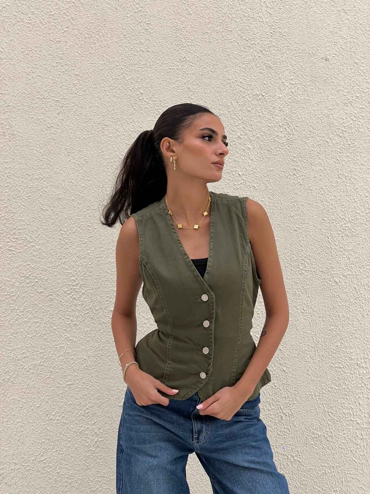 COLORED DENIM VEST