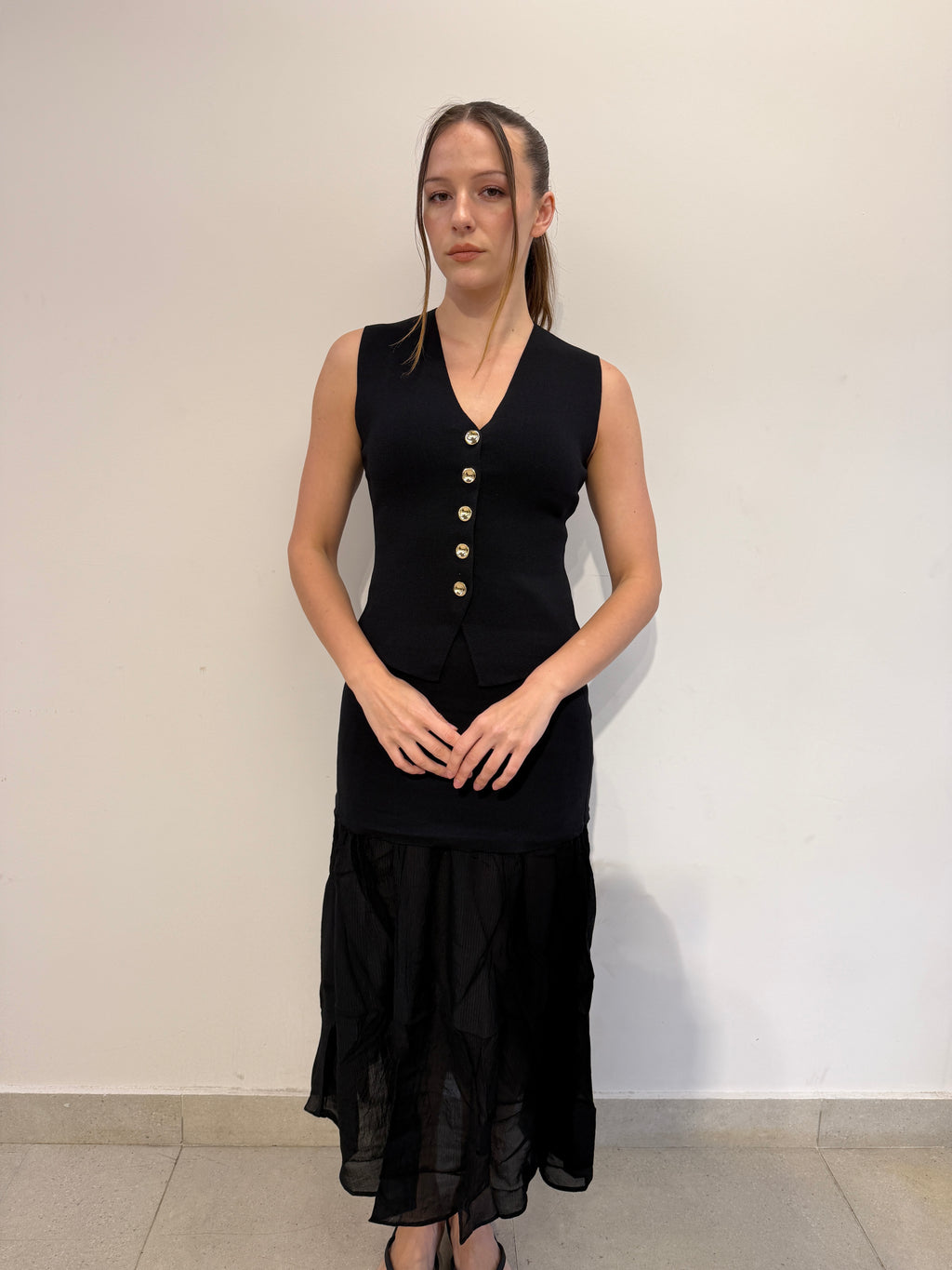 Vest and Maxi Skirt Set