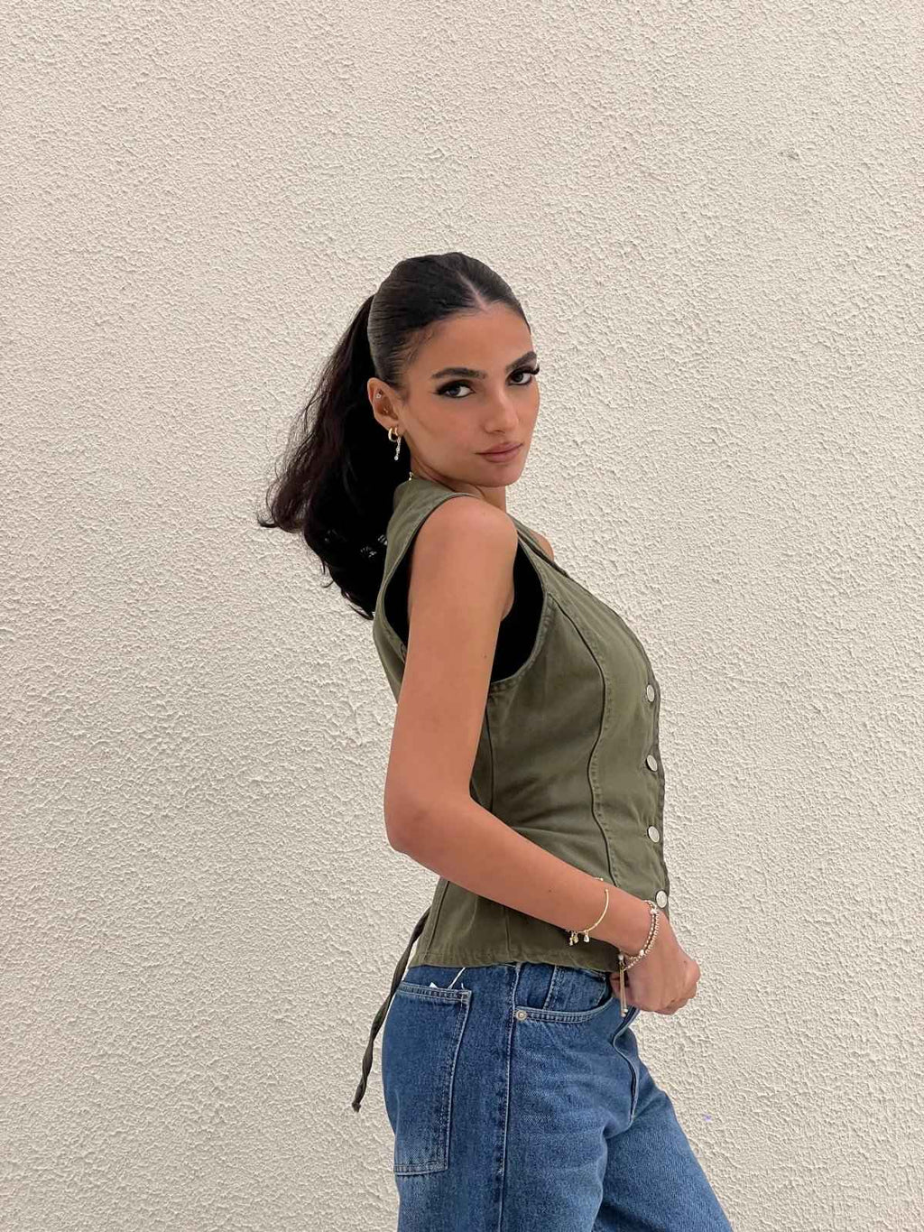 COLORED DENIM VEST