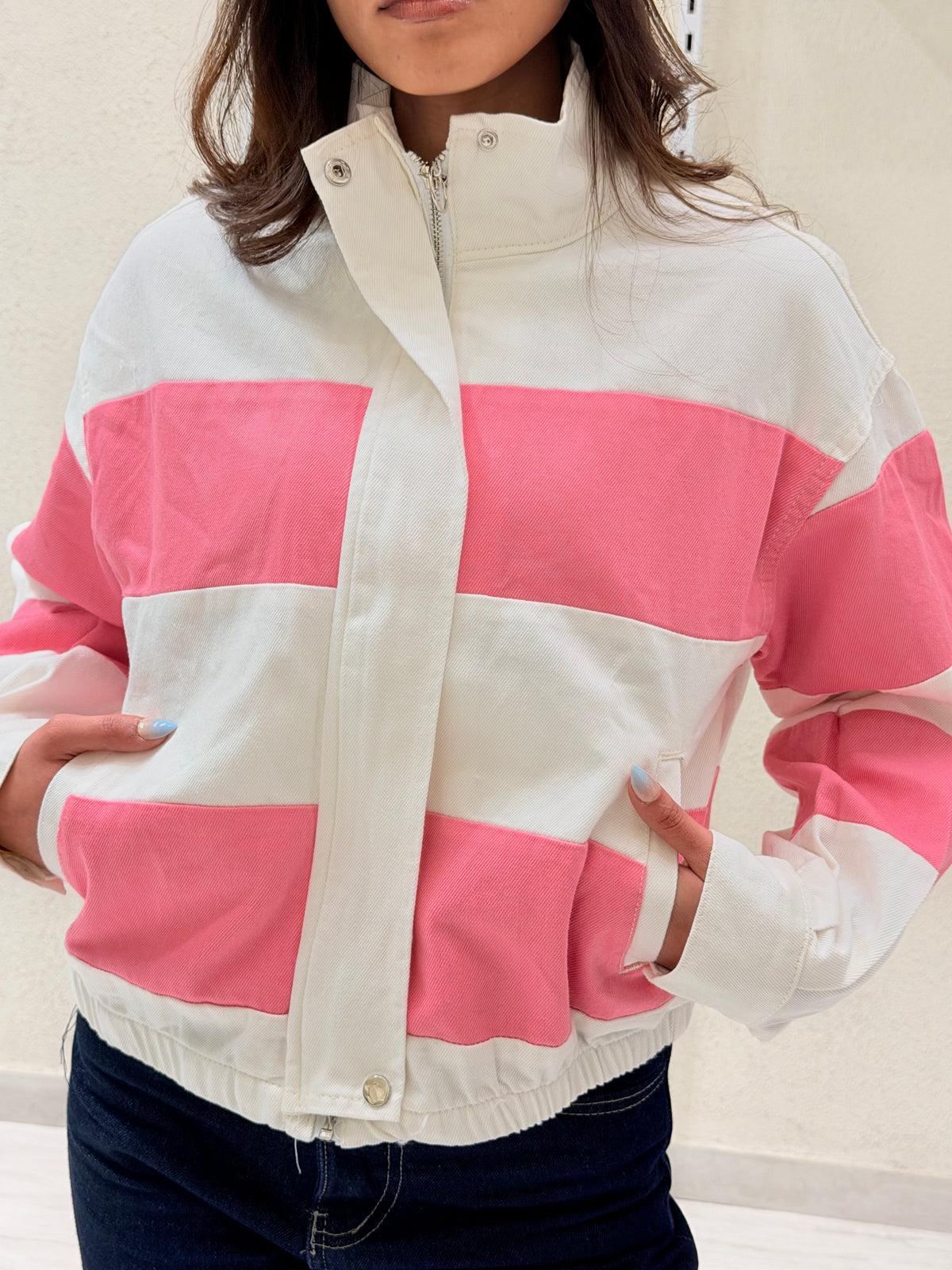STRIPED DENIM JACKET