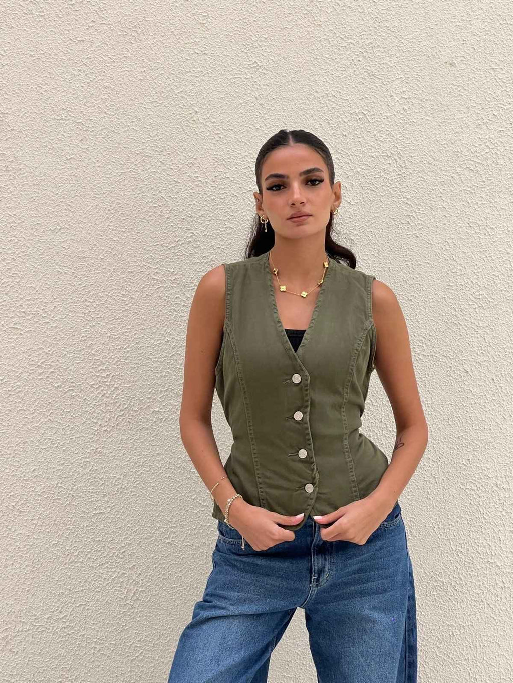 COLORED DENIM VEST