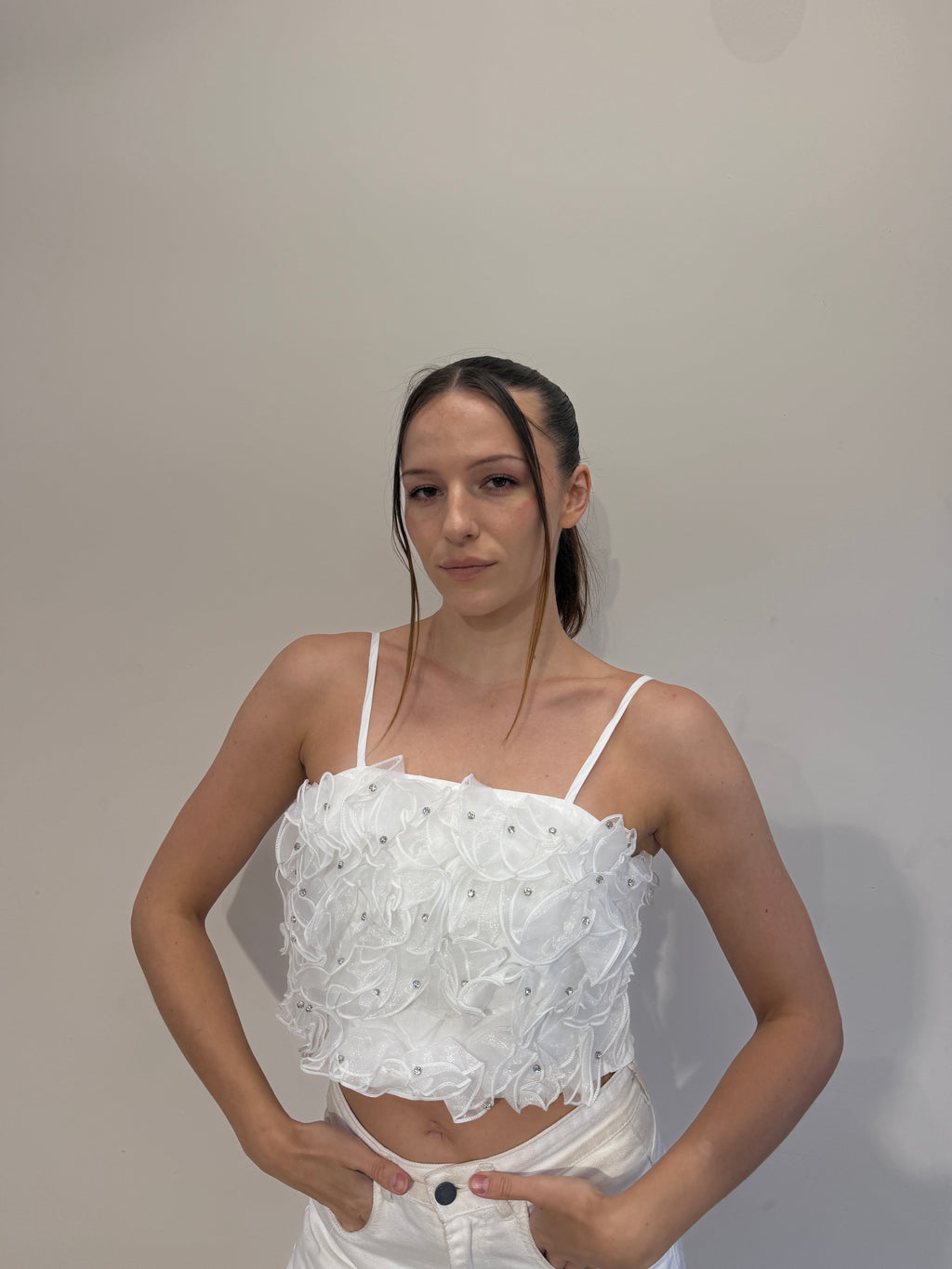 Stud Cropped Top