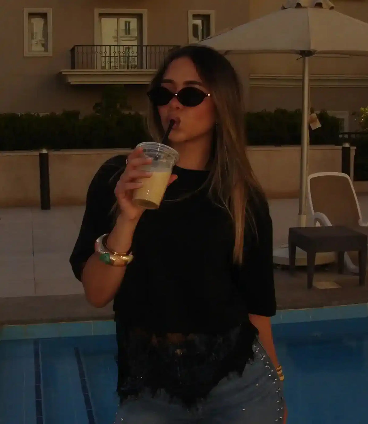 Cropped Lace Oversized Tee