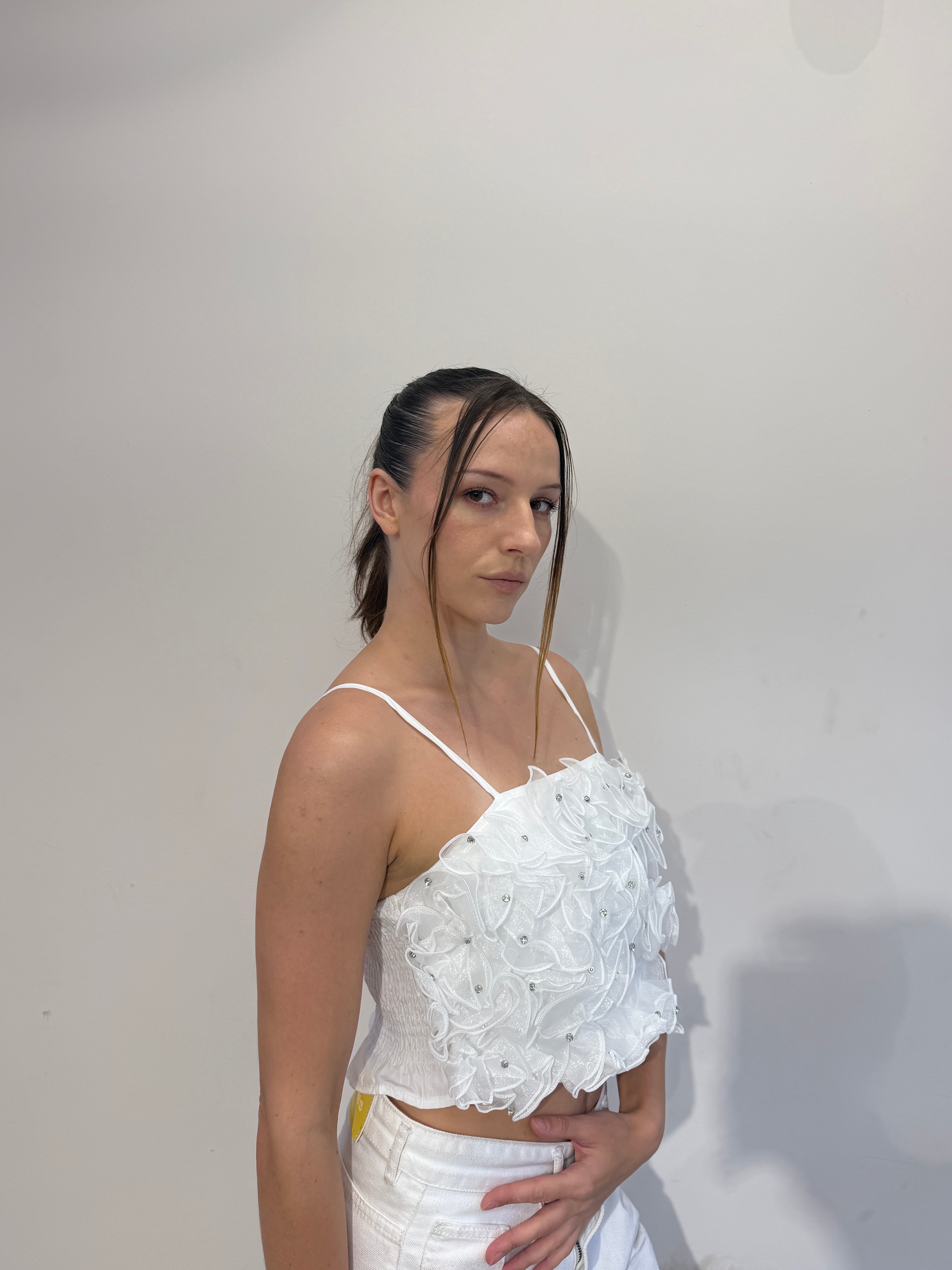 Stud Cropped Top