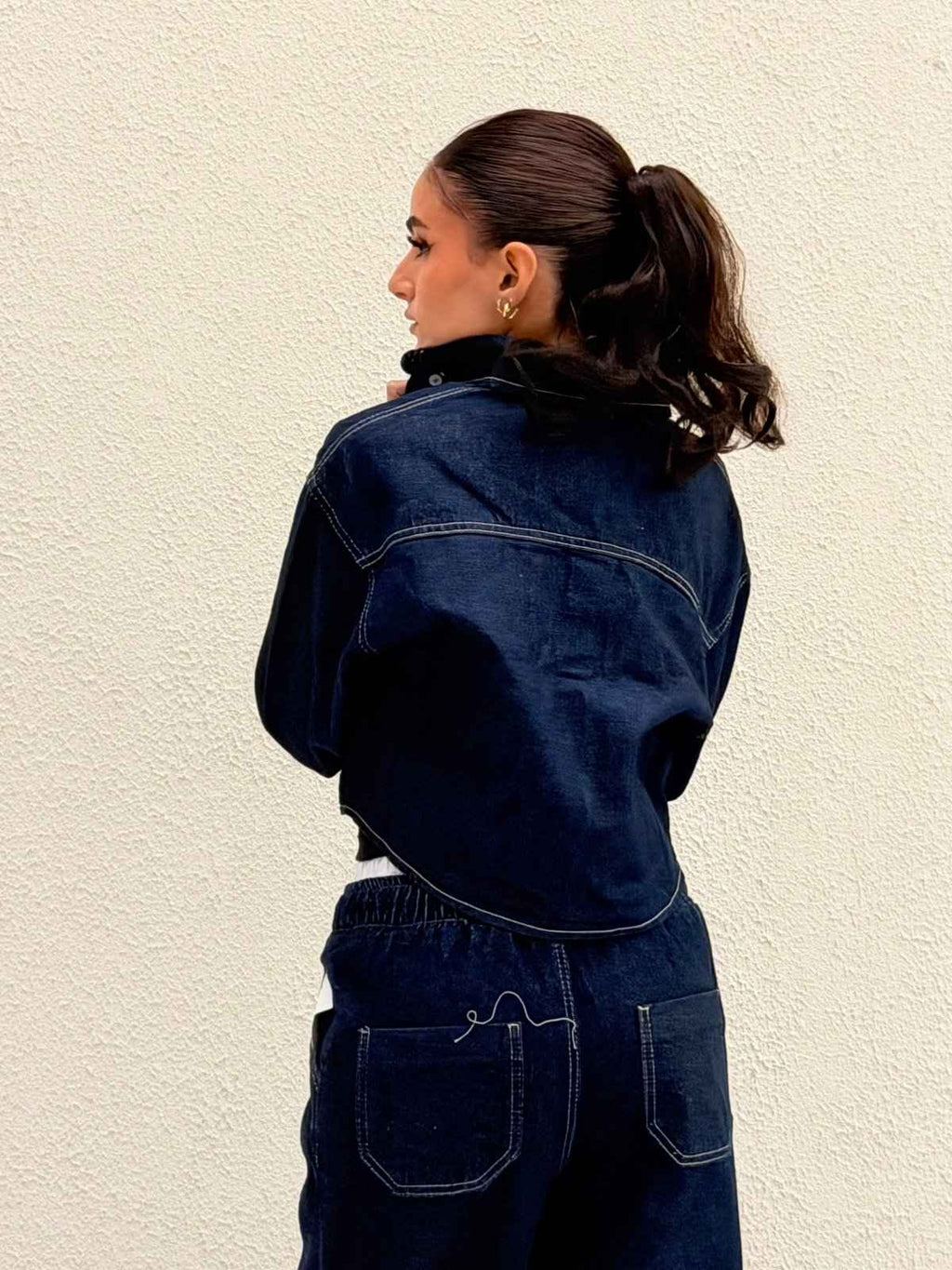 DENIM CROPPED CHEMISE