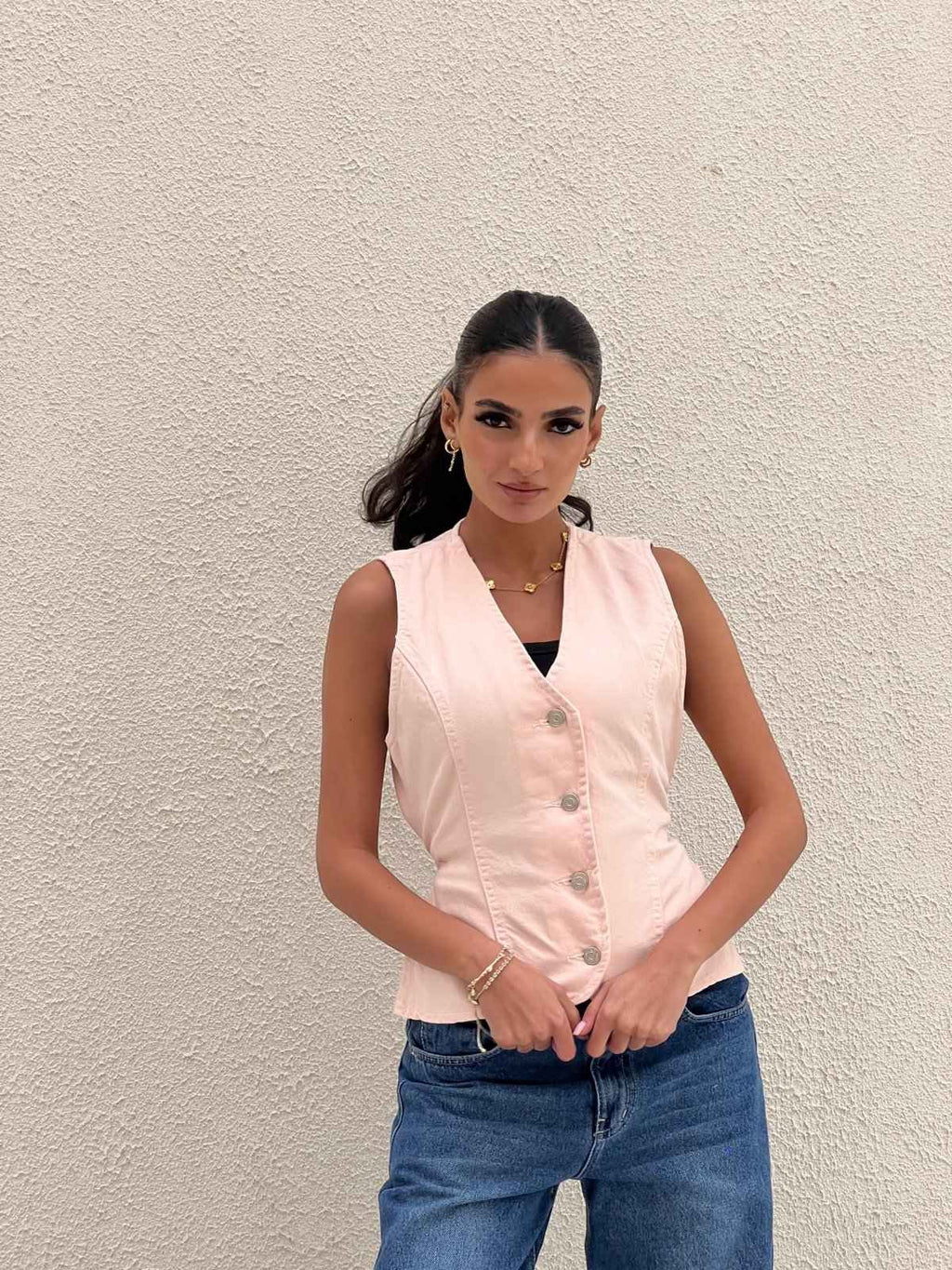 COLORED DENIM VEST
