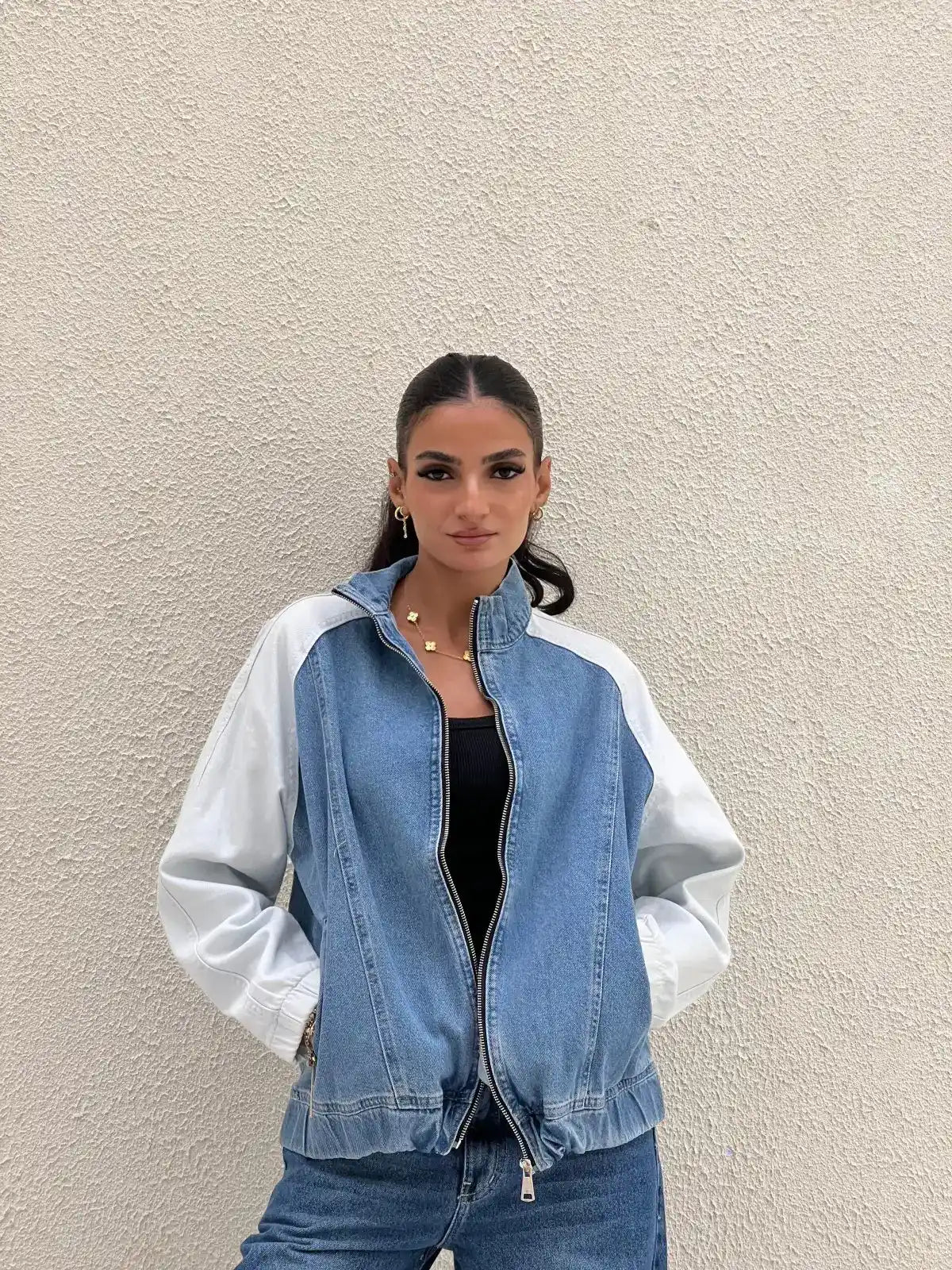 white lined jacket