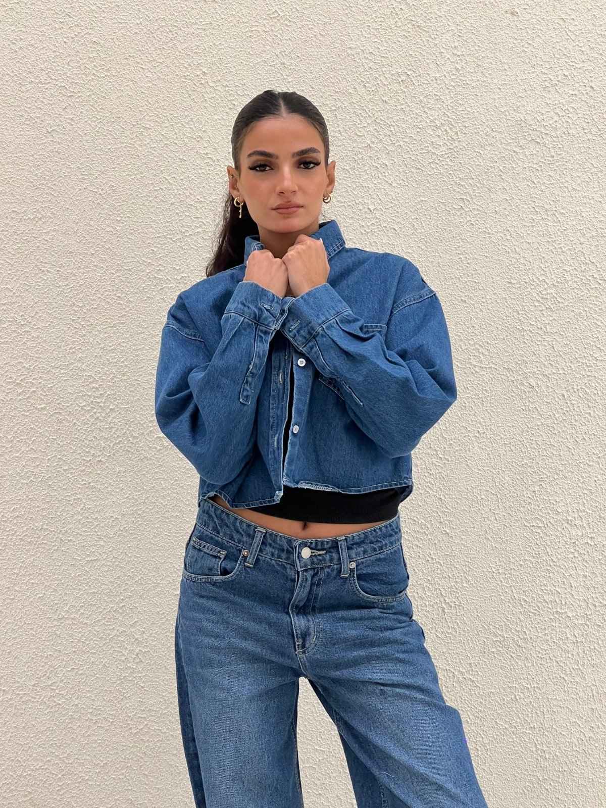 DENIM CROPPED CHEMISE