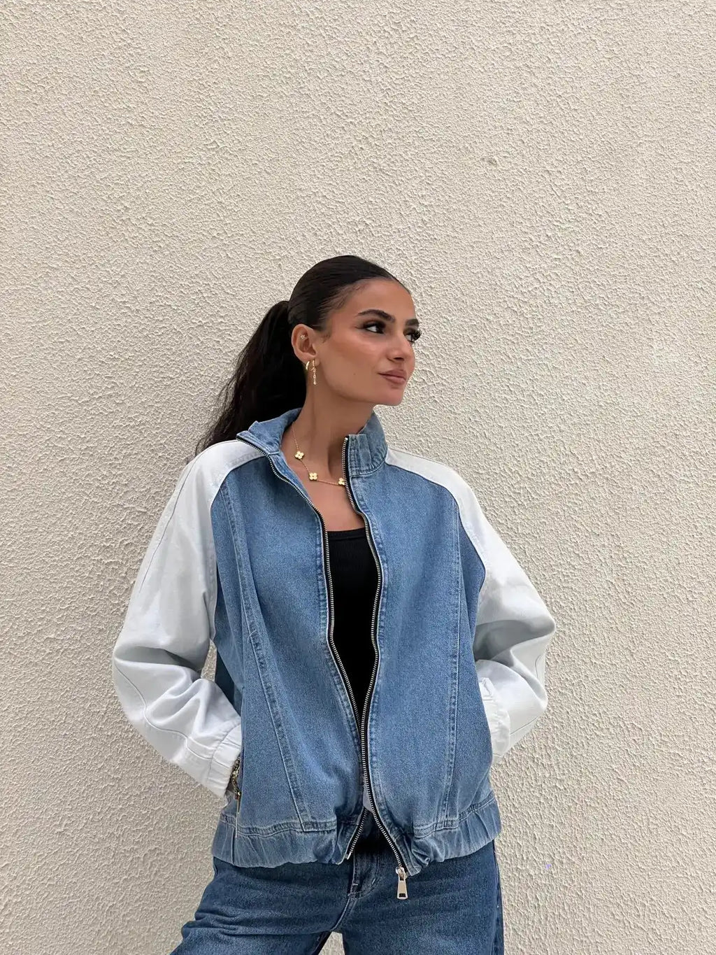 white lined jacket