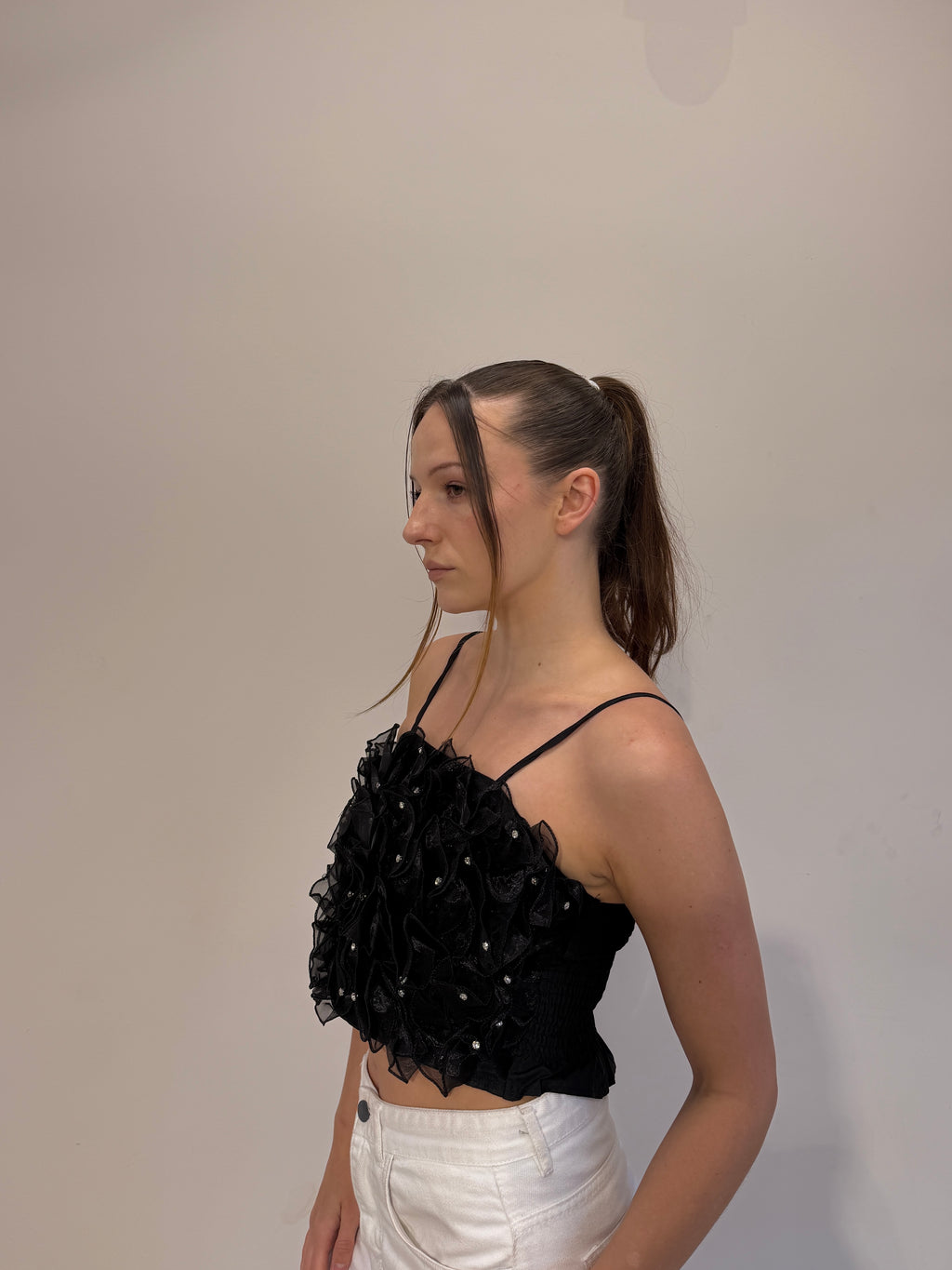 Stud Cropped Top