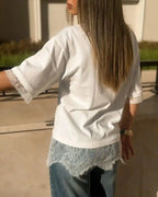 Lace Detail Boxy Tee