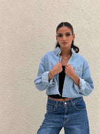 DENIM CROPPED CHEMISE