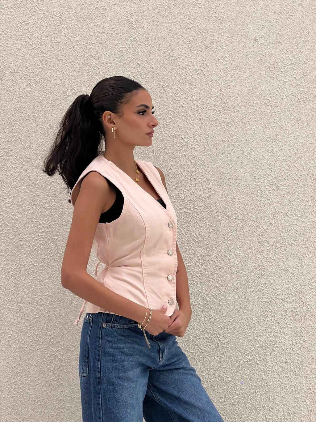 COLORED DENIM VEST