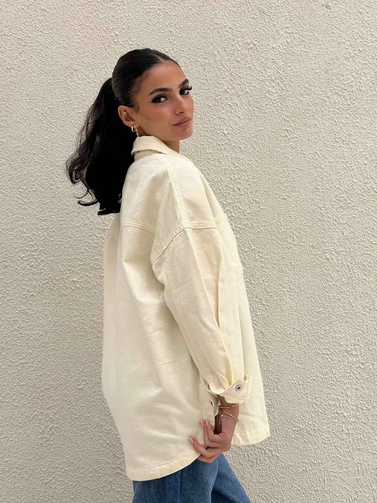 Denim long jacket