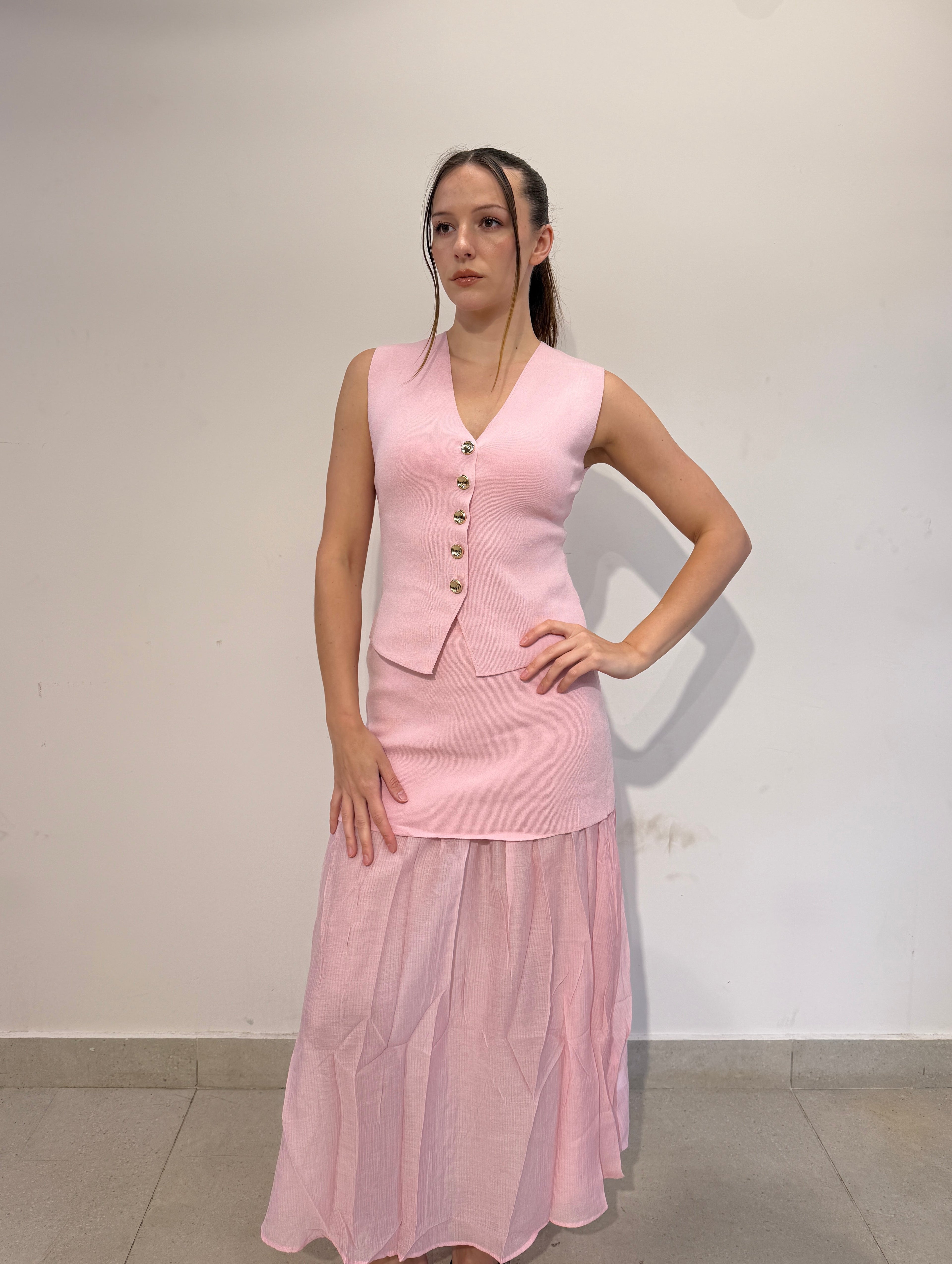Vest and Maxi Skirt Set