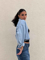 DENIM CROPPED CHEMISE