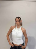 Floral halter top