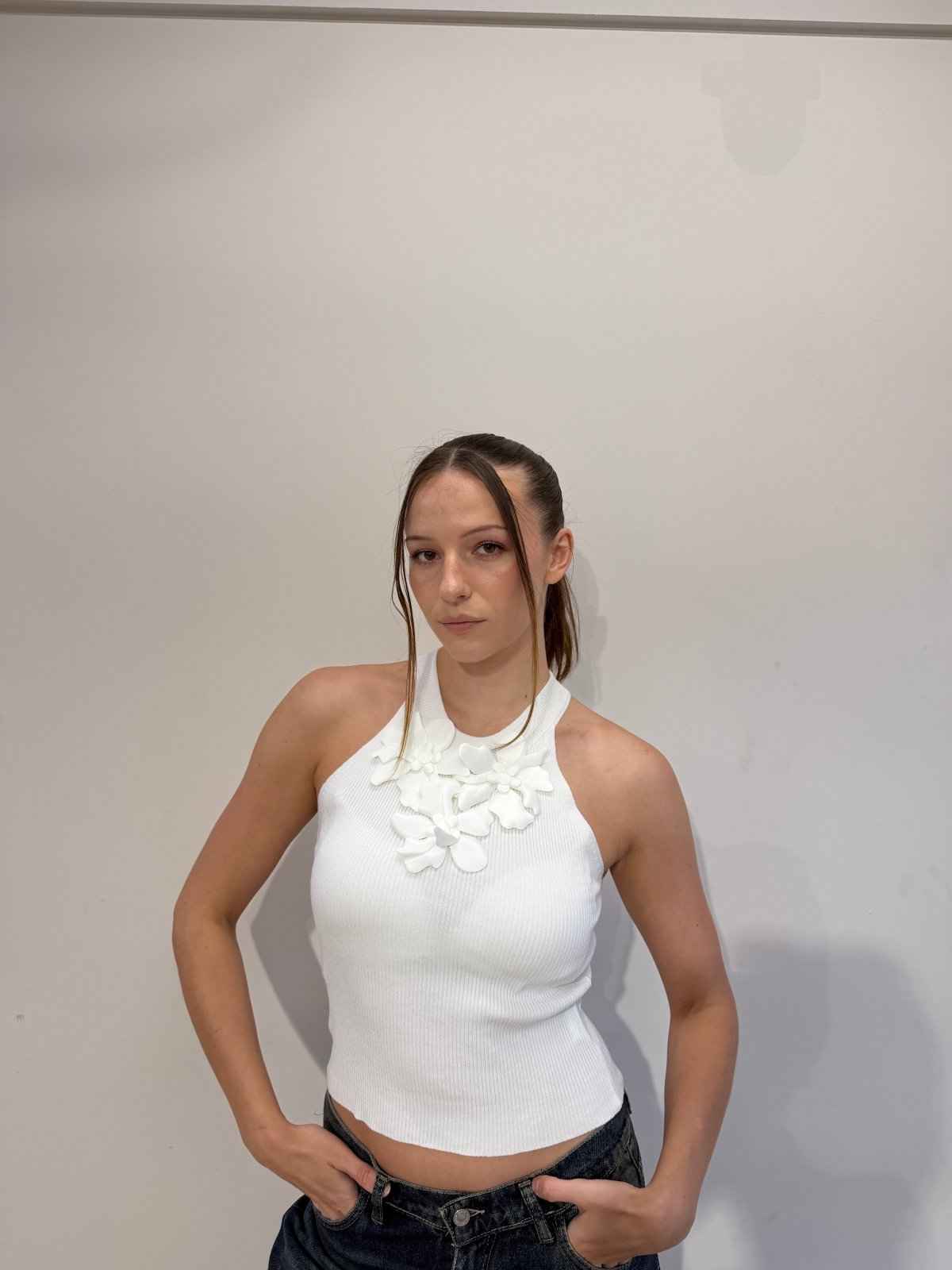 Floral halter top