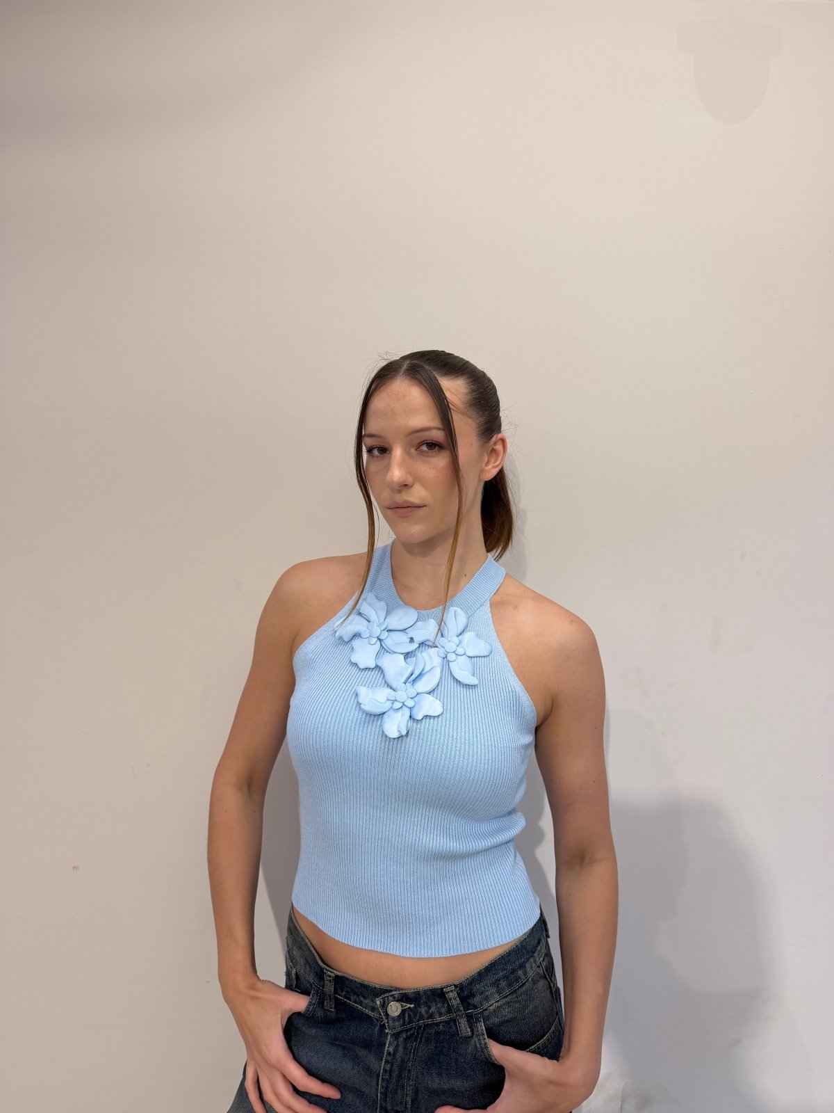 Floral halter top