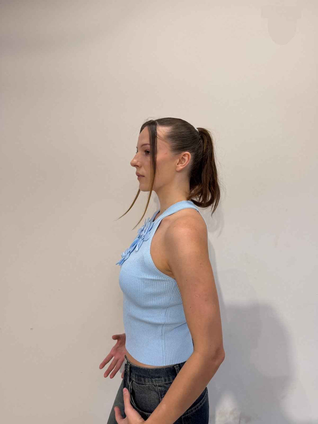 Floral halter top