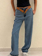 Leather Belt Jeans