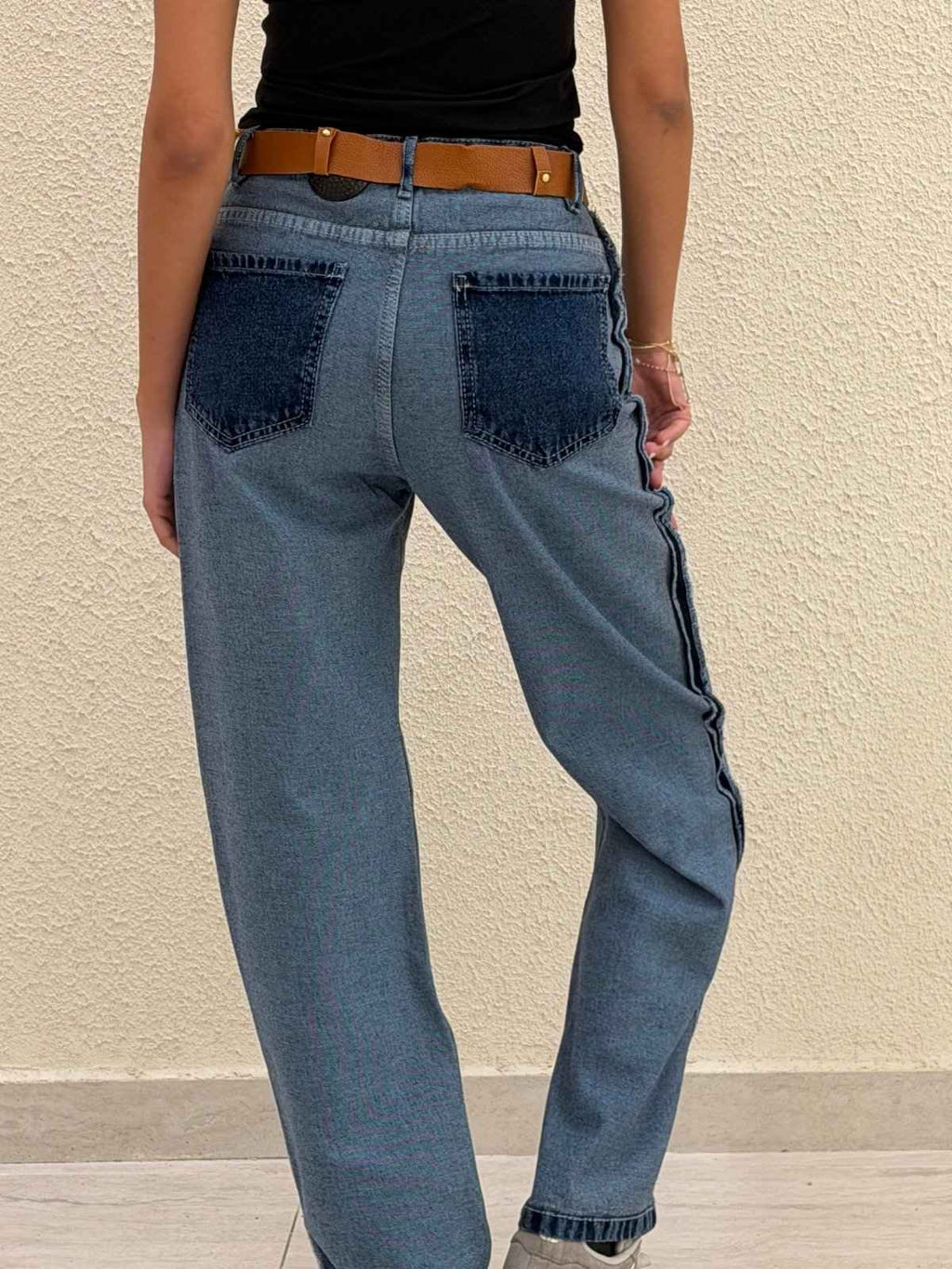 Leather Belt Jeans