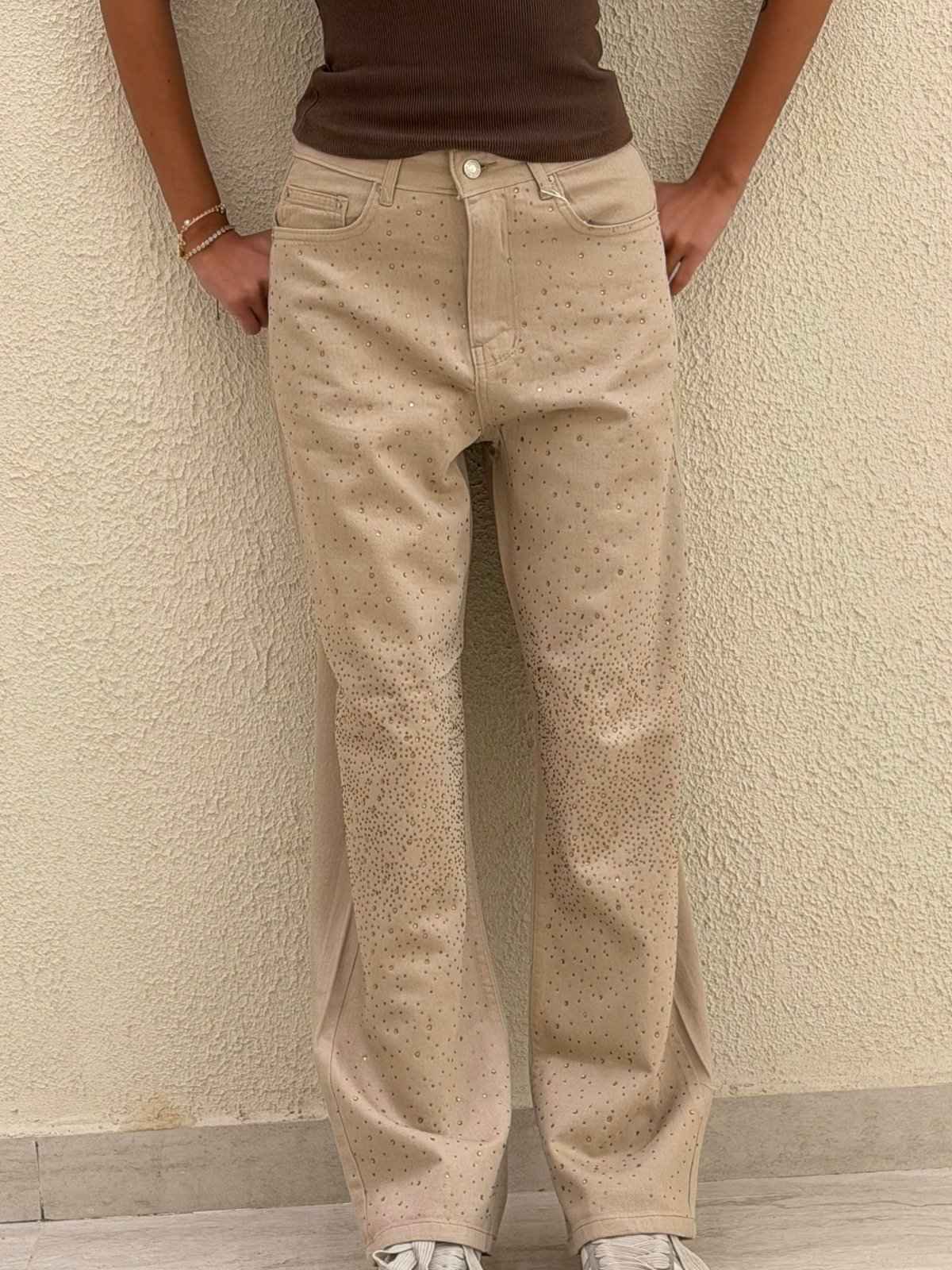 Glittered Jaberdine pants