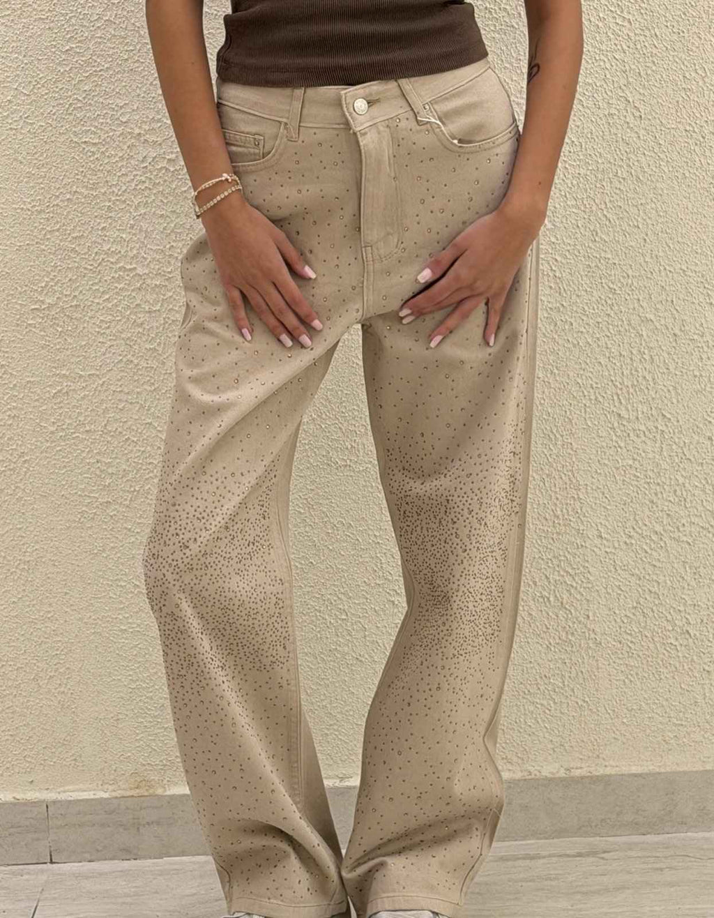 Glittered Jaberdine pants