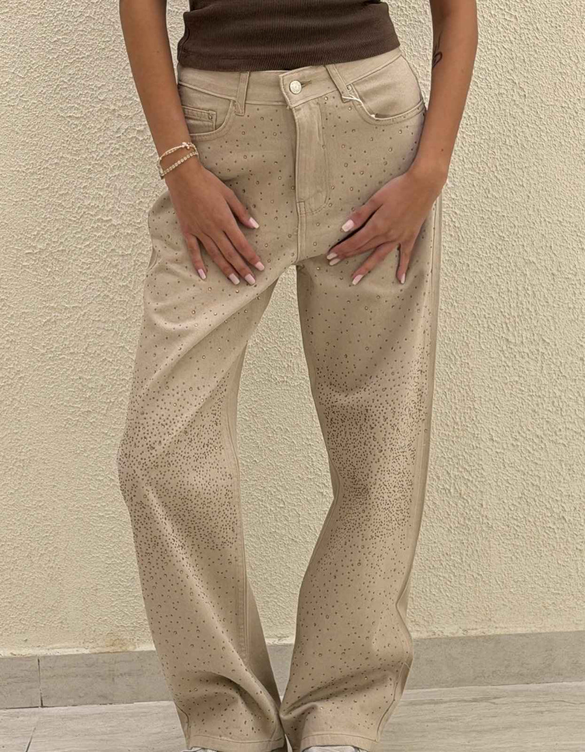 Glittered Jaberdine pants