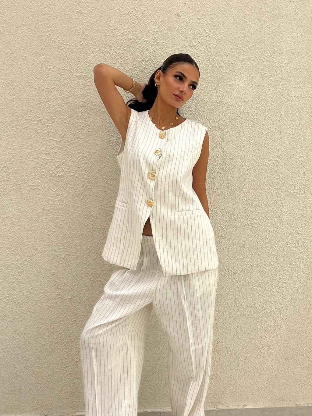 BROCHED VEST SET