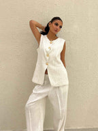 BROCHED VEST SET