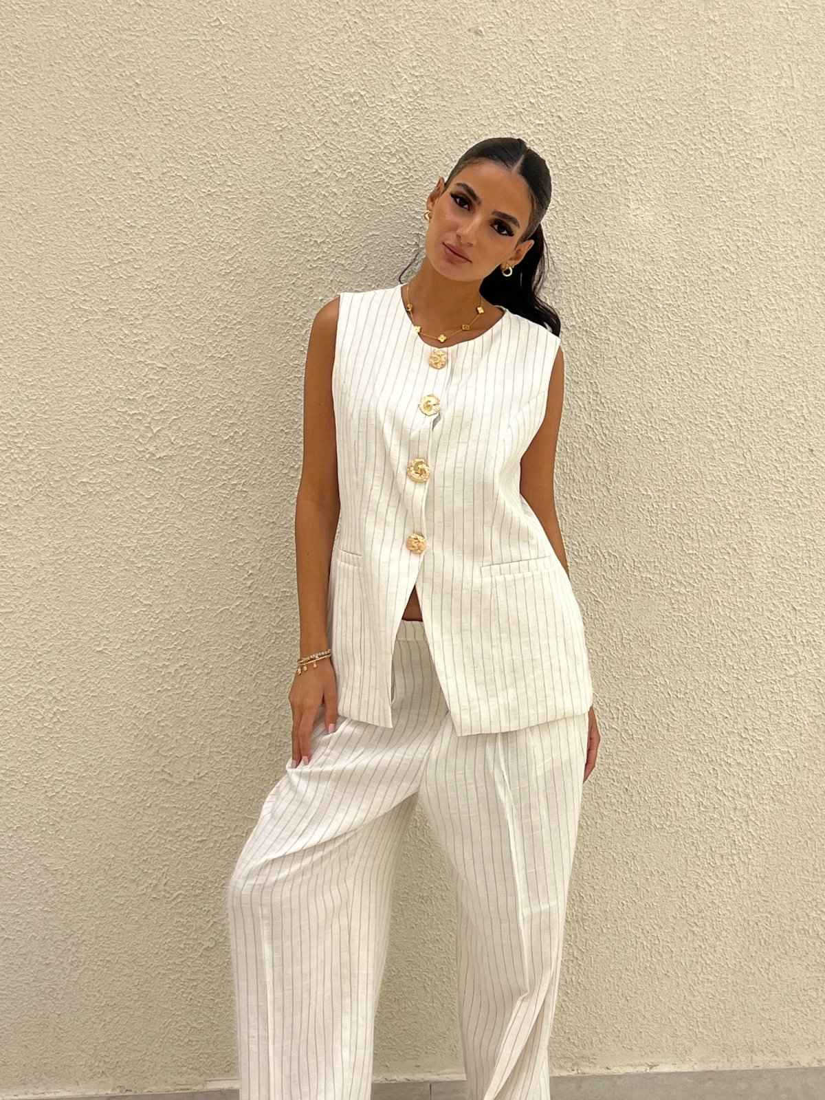 BROCHED VEST SET