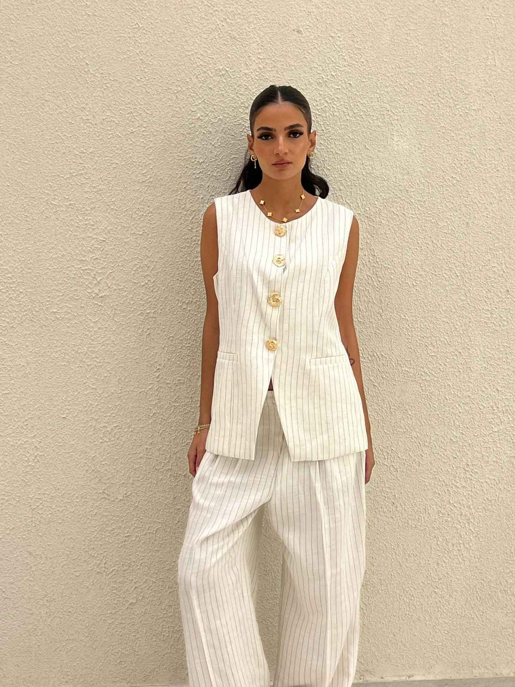 BROCHED VEST SET