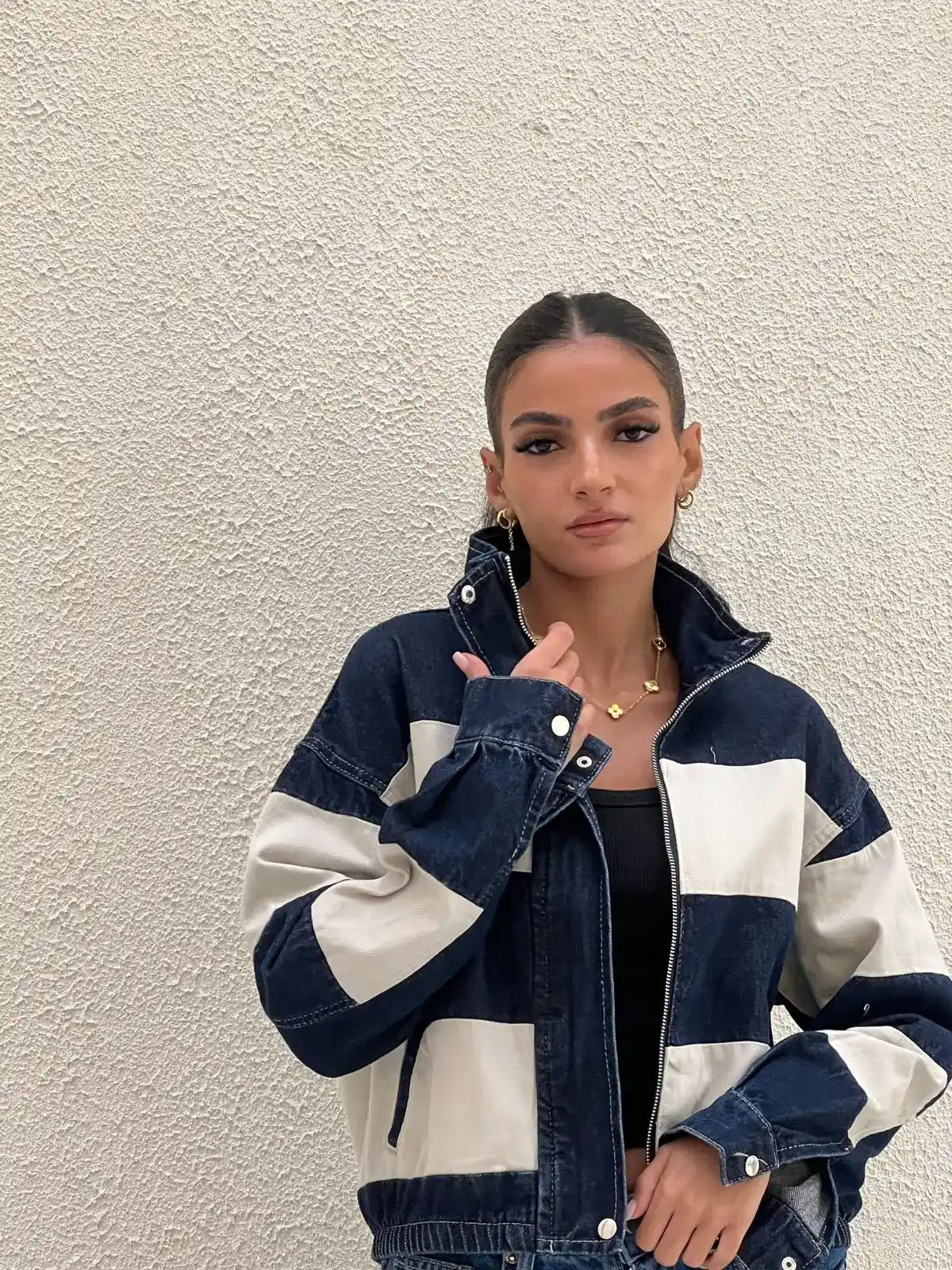STRIPED DENIM JACKET